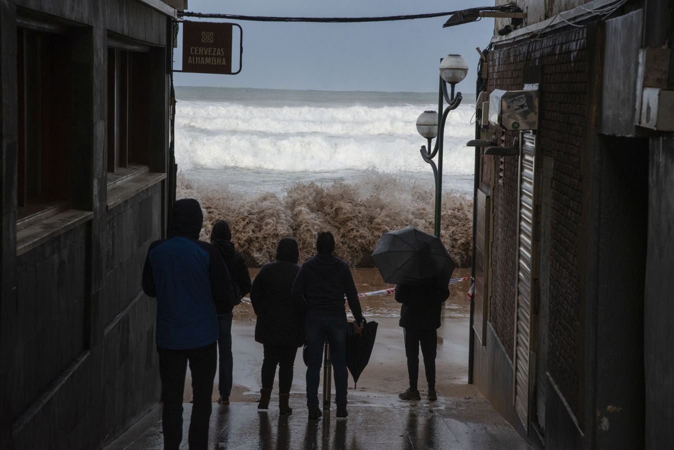 Imágenes del temporal en Zarautz