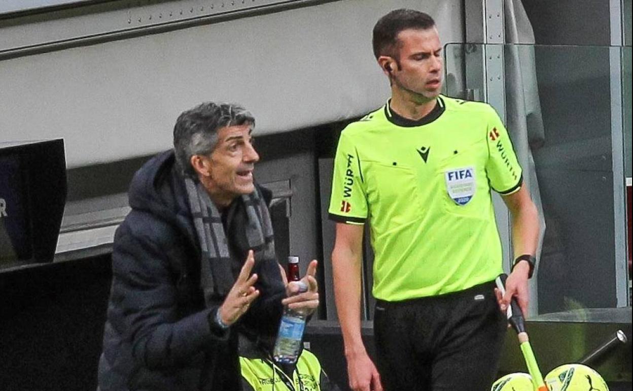 Imanol, en la banda de San Mamés.