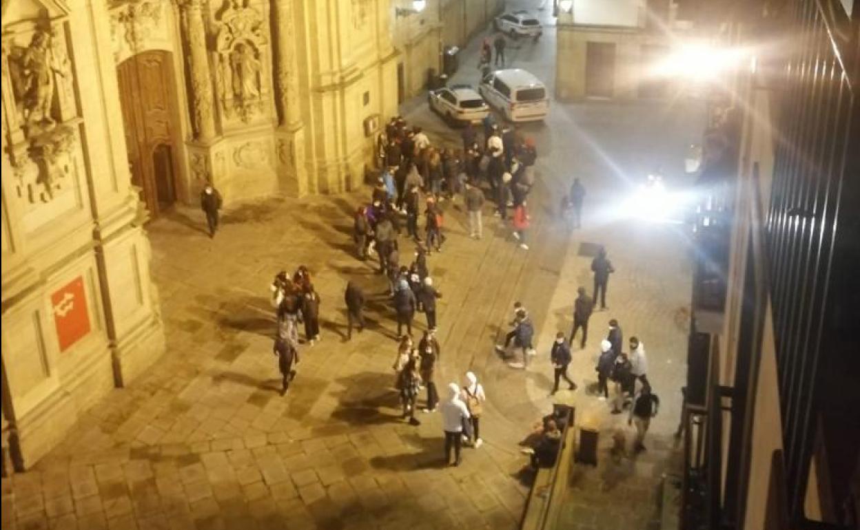 Indicentes la noche del sábado en las calles de la Parte Vieja. 