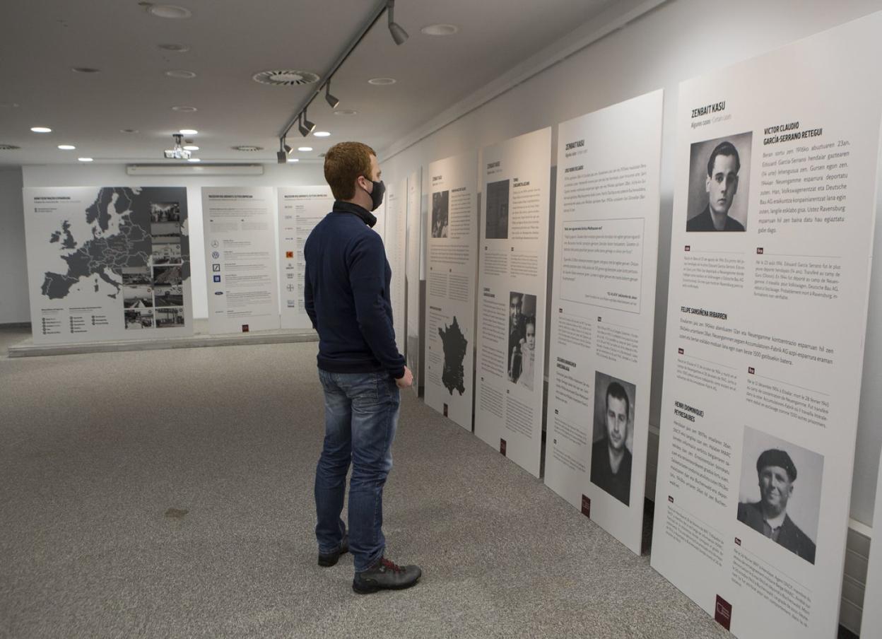 Exposición 'Deportados del Bidasoa', instalada en el Museo Romano Oiasso. 