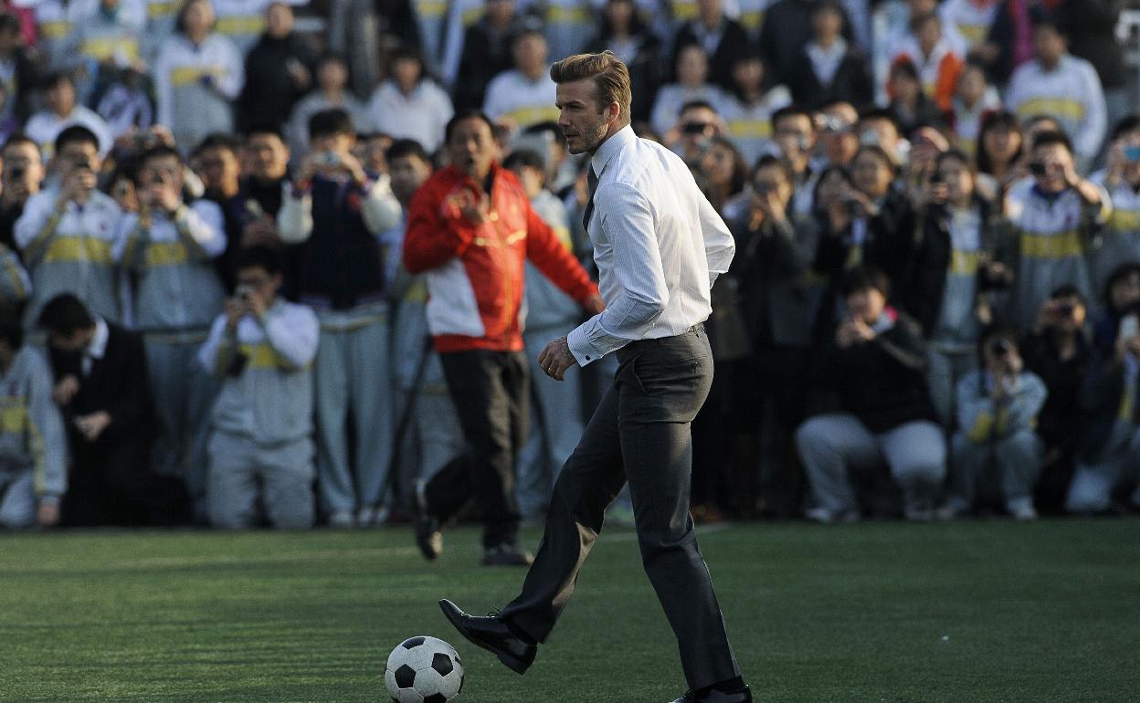 David Beckham, en una de sus visitas a China. 