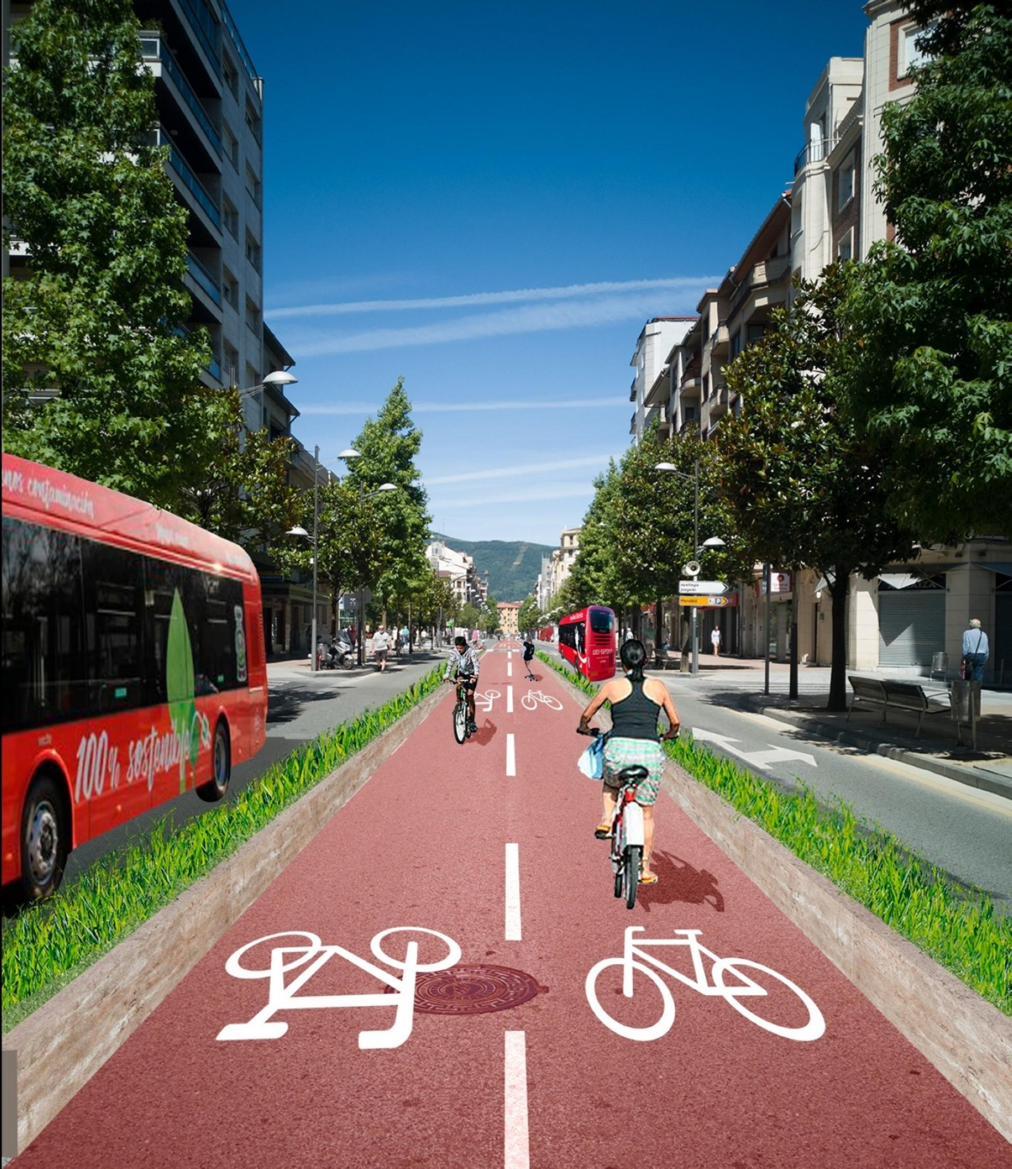 Otro paseo de Colón. El eje central del cambio que proponeel documento pasa por limitar a bicicletas y transporte públicoel tramo entre San Juan y la avenida de Gipuzkoa. 