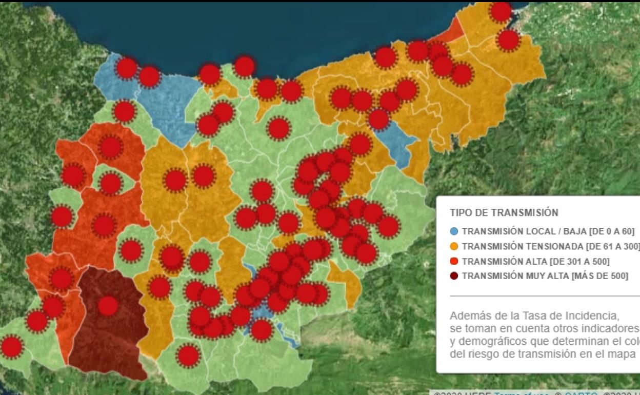 Consulta en el gráfico la incidencia del Covid en cada localidad de Gipuzkoa
