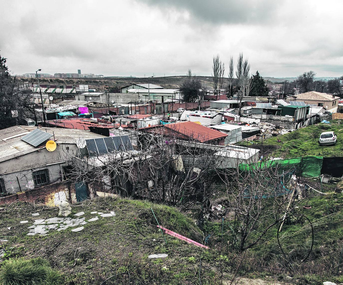 Vista general de una de las zonas de la Cañada Real, un reducto de viviendas ilegales con más de 7.500 habitantes. 