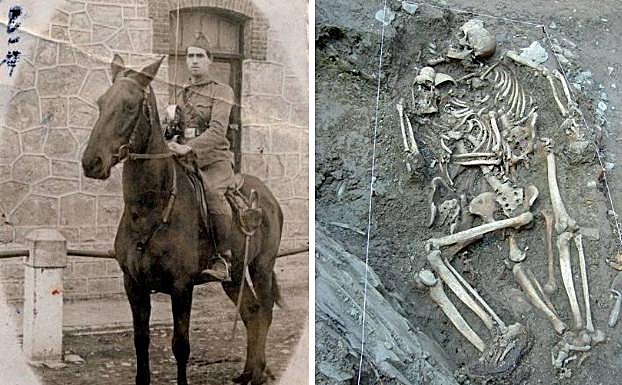 Imagen y restos de Jesús Zuazua Mondragón, hallado en Elgeta en 2004. 