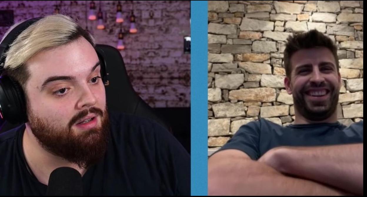 Ibai Llanos bilbotarrak elkarrizketa saio bat sortu berri du Twitch-en. Argazkian, Gerard Piqué-rekin. 