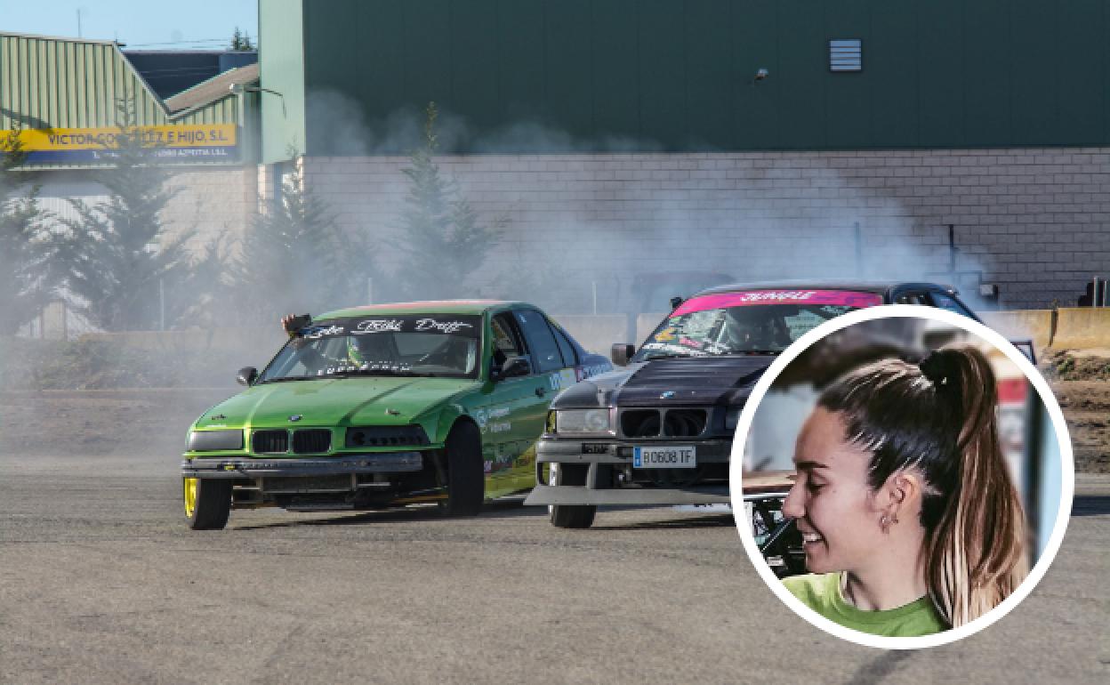 Rebeca derrapando en una prueba de 'drifting'.