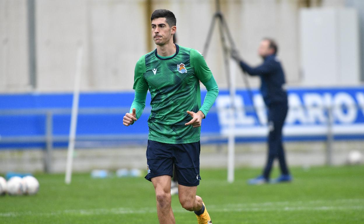 Carlos Fernández, durante una reciente sesión de trabajo en Zubieta. 