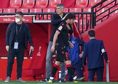 Imagen secundaria 1 - David Silva acaba el partido antes de tiempo por culpa de un rodillazo de Eteki