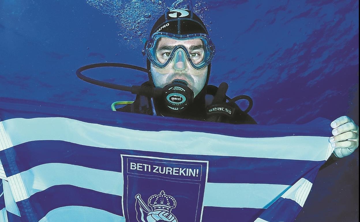 David Sánchez, el vicepresidente realista de actividades subacuáticas, no podía fallar. 