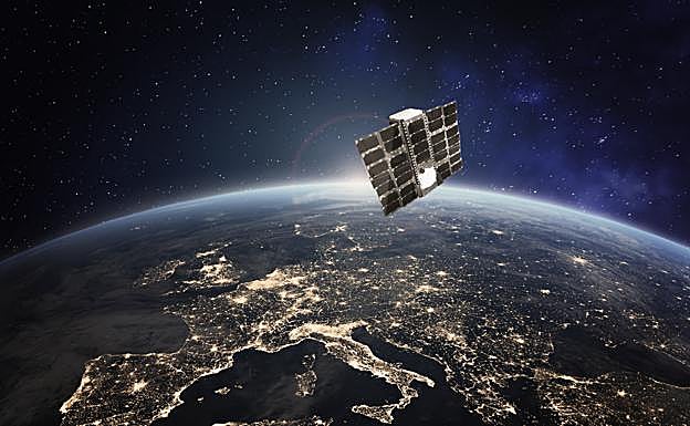 Recreación del satélite orbital