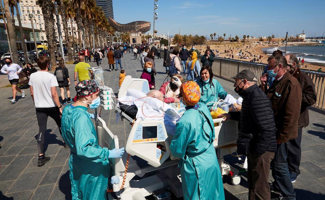 Un paciente del Hospital del Mar de Barcelona.