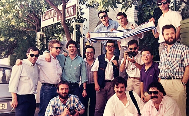 Parte de los enviados especiales que viajamos a Zaragoza a aquella otra final. 