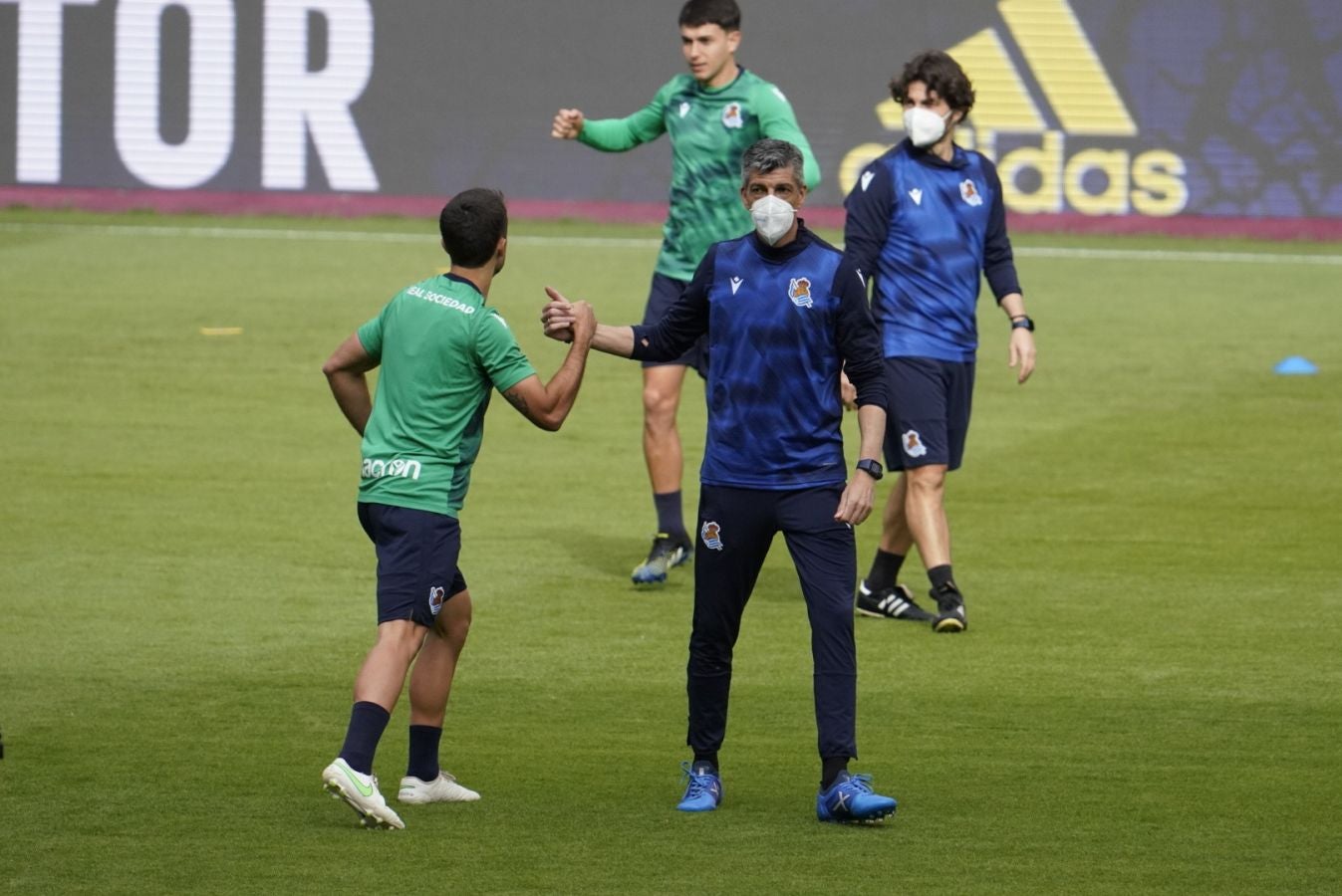 Los jugadores de Imanol Alguacil han tenido una primera toma de contacto con la sede de la final de la Copa del Rey