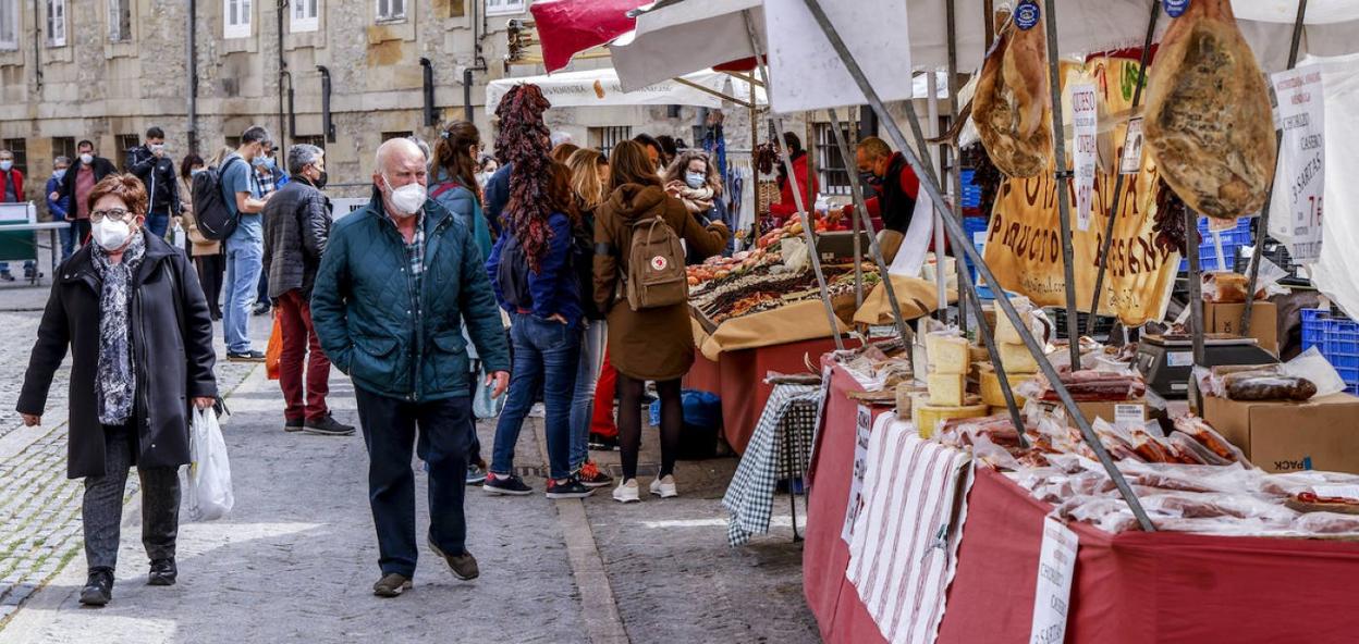 La plaza de la Burullería es una de las tres localizaciones en las que se celebró el mercado. 