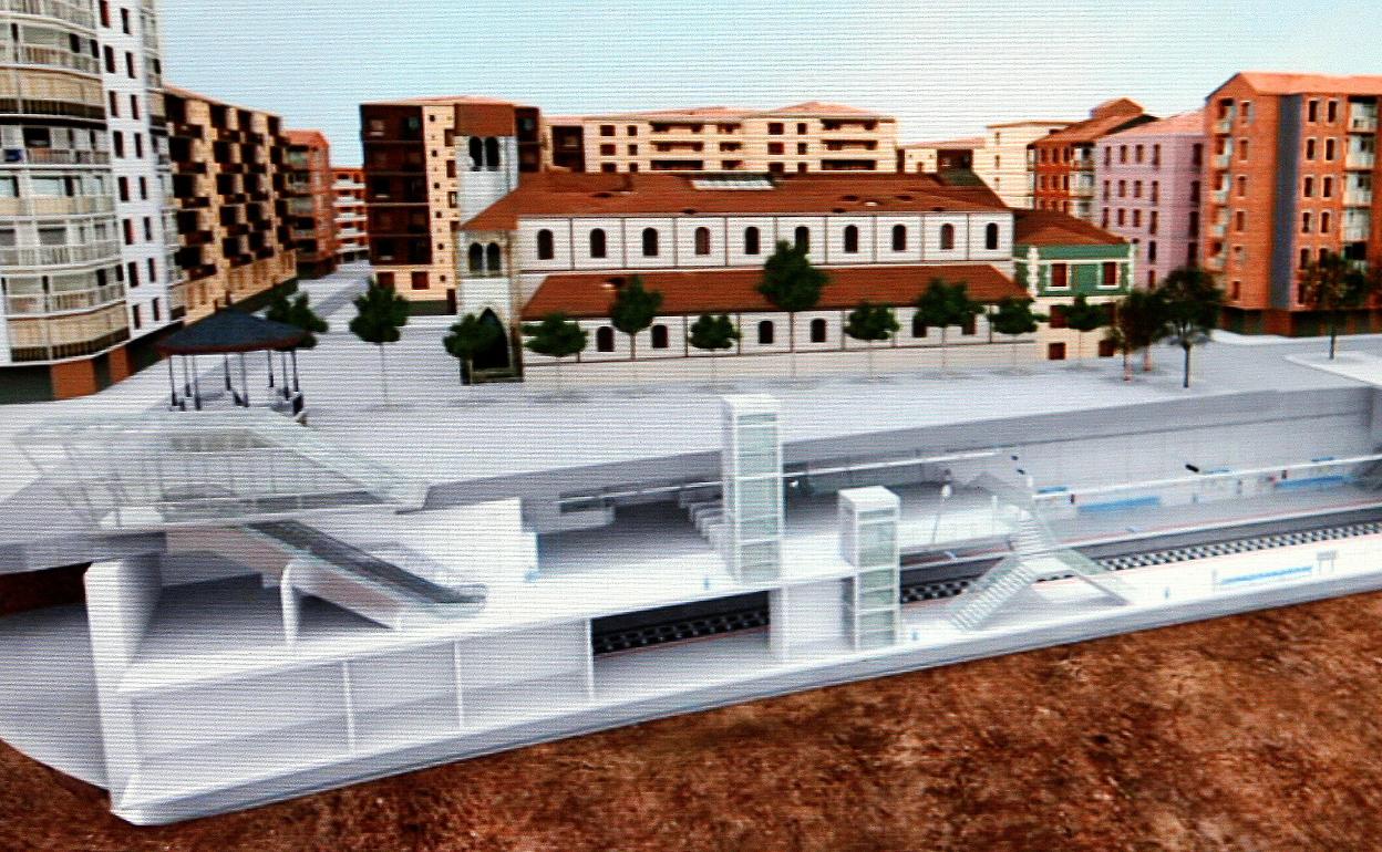 Fotomontaje de la estación soterrada que se construirá en Pasaia. 