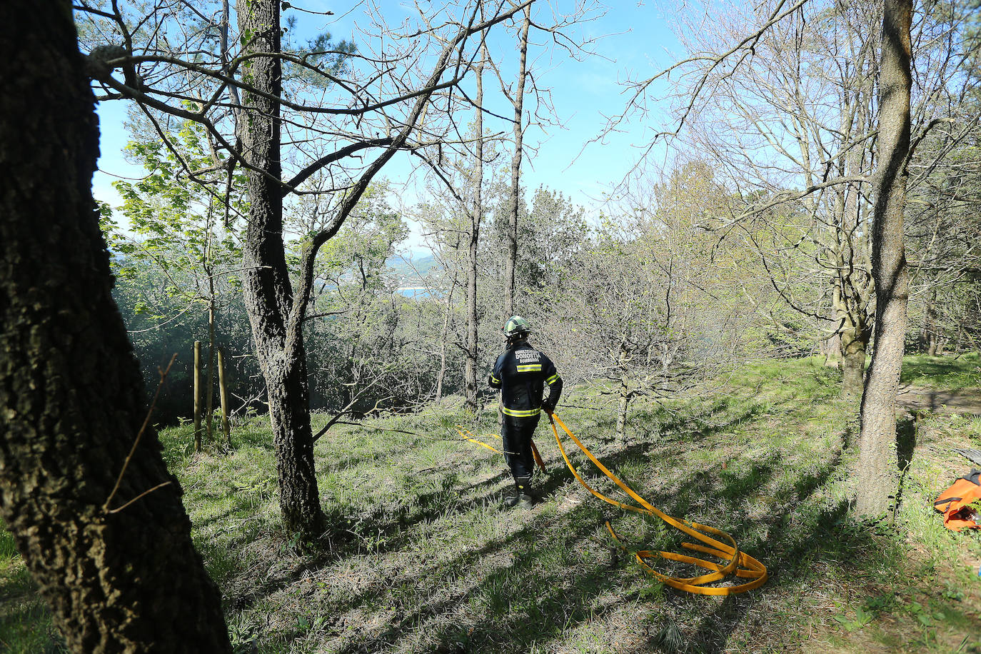 Fotos: Extinguido el incendio registrado esta madrugada en una zona forestal de Ulia