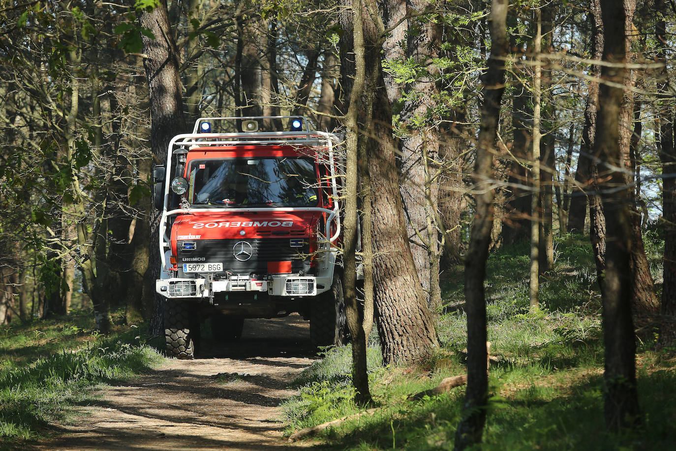 Fotos: Extinguido el incendio registrado esta madrugada en una zona forestal de Ulia