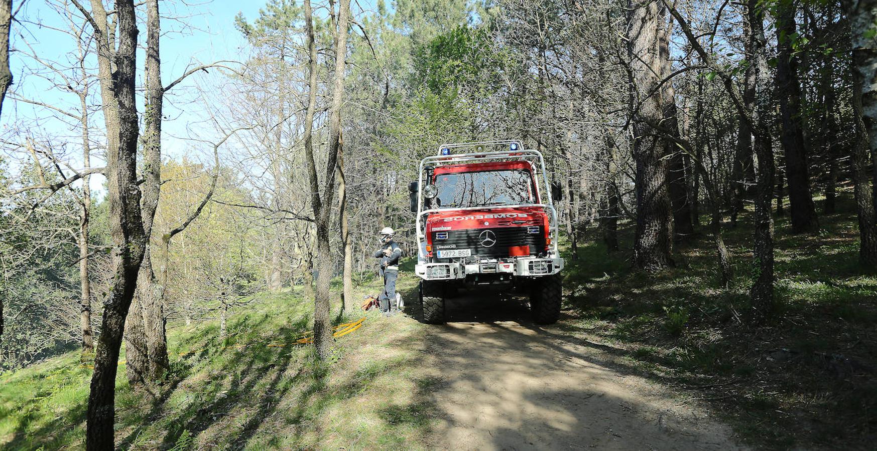Fotos: Extinguido el incendio registrado esta madrugada en una zona forestal de Ulia