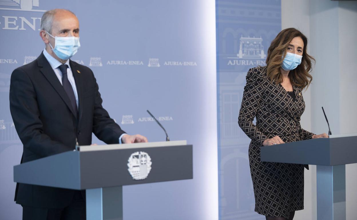 Josu Erkoreka y Olatz Garamendi anunciaron ayer el acuerdo con el Gobierno central sobre cuatro transferencias, entre ellas la de Prisiones.