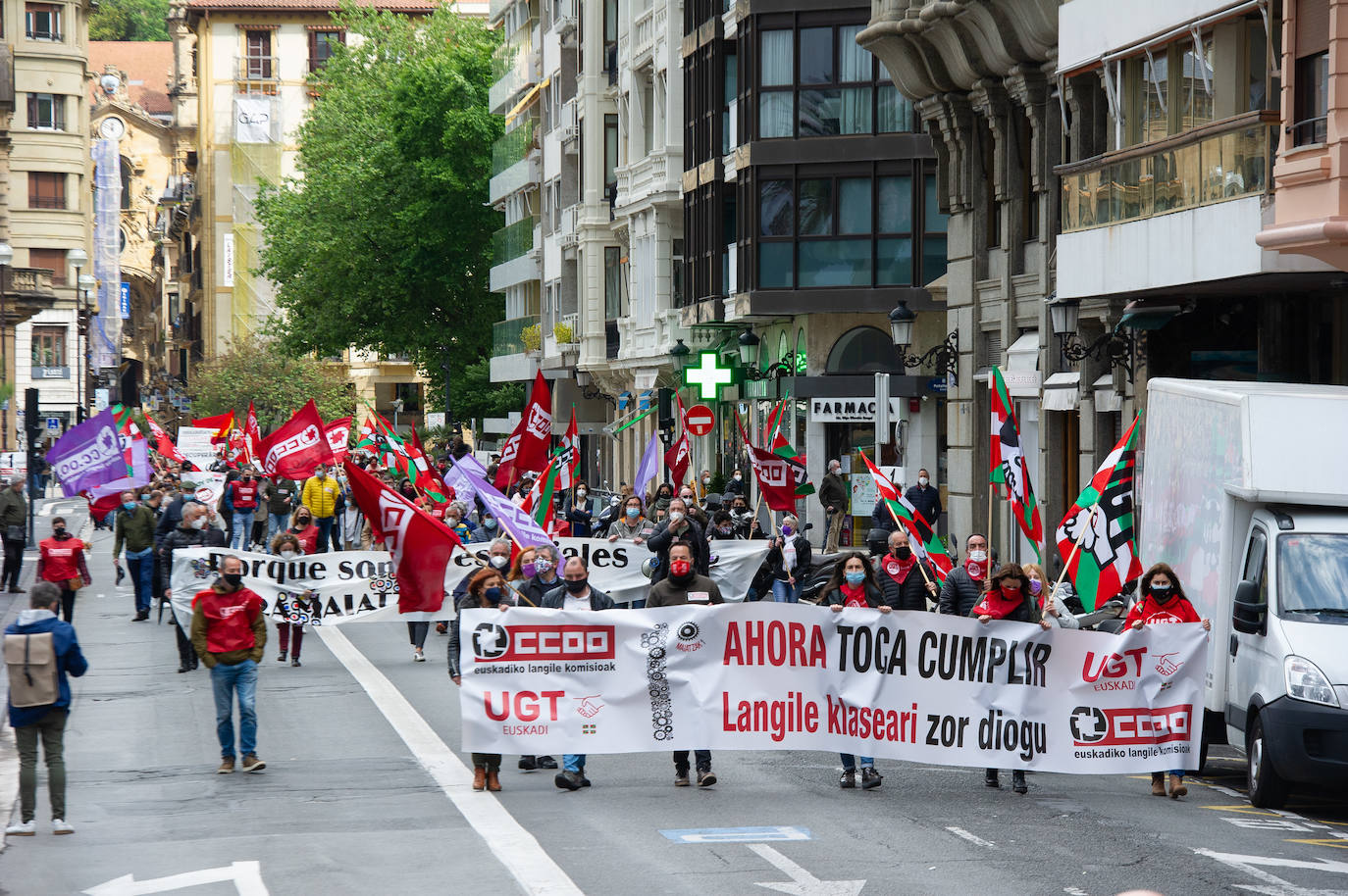 Fotos: Movilización contenida por el Primero de Mayo