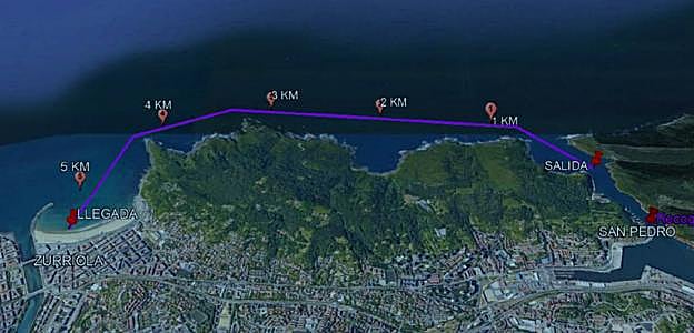 Recorrido de 5,3 kilómetros entre San Pedro y Donostia. 