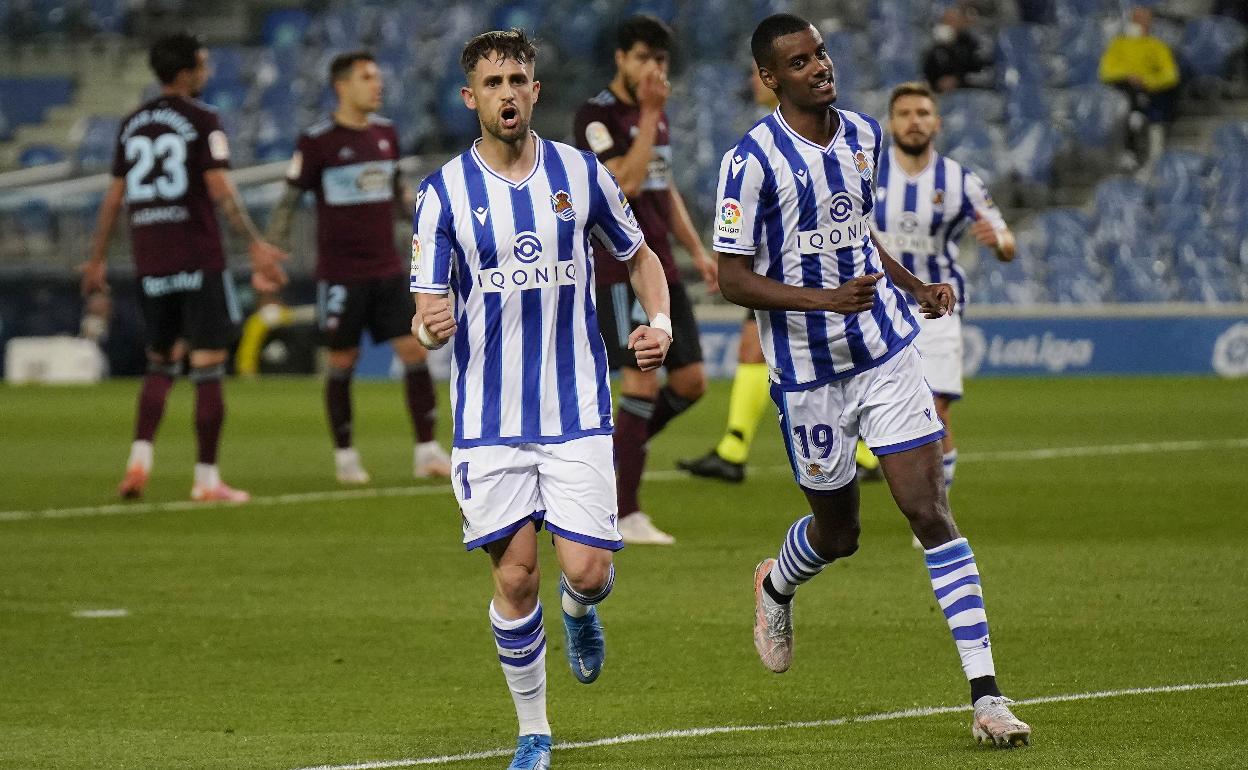 Januzaj celebra el gol que marcó ante el Celta.