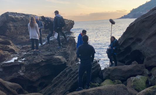 El equipo de la película, durante un momento del rodaje. 