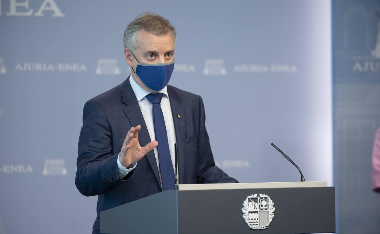 Restricciones: Iñigo Urkullu reafirma la «hoja de ruta» de Euskadi contra el Covid ante la «imposición» de medidas desde el Gobierno central