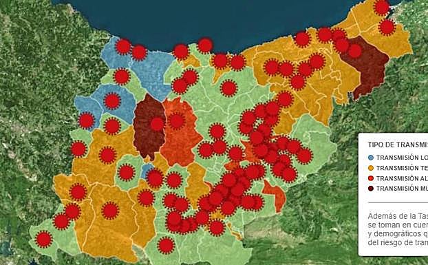 Gráfico. Consulta la incidencia del Covid en cada localidad de Gipuzkoa