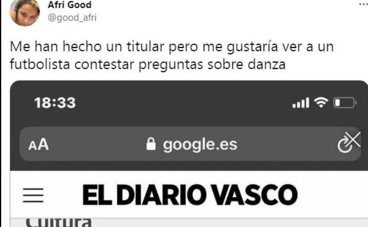 La respuesta viral en Twitter de la concursante de Ahora caigo tras aparecer en El Diario Vasco