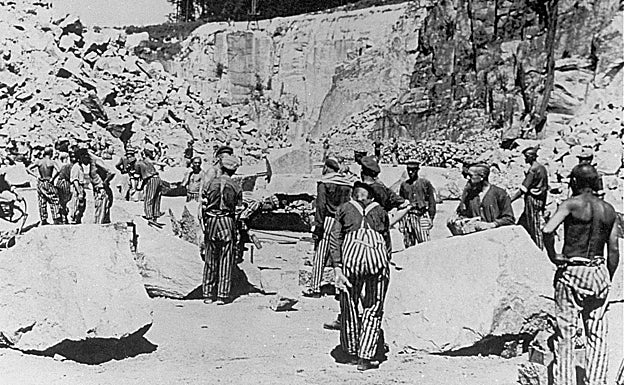 La cantera de Mauthausen, donde eran obligados a trabajar los prisioneros. 
