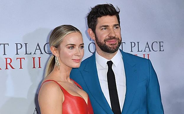 John Krasinski y su mujer, la actriz Emily Blunt, en el estreno de 'Un lugar tranquilo 2' en Nueva York el pasado 8 de marzo.