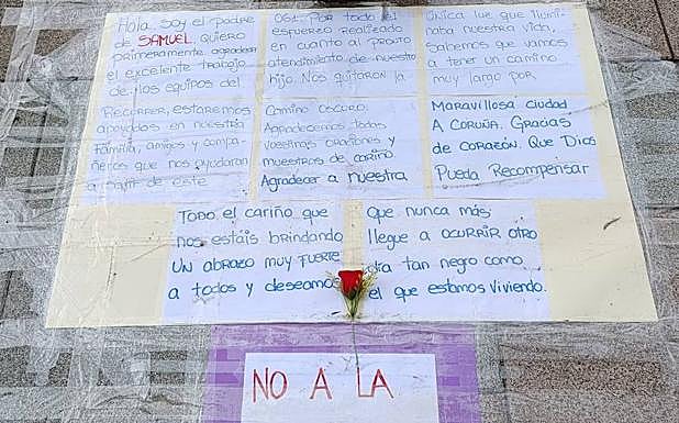 Cartel aparecido en el lugar de los hechos. 