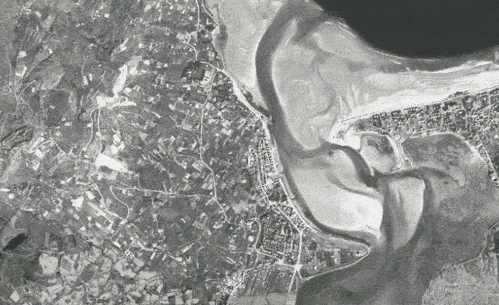 Imágenes de Hondarribia en 1946 y en el año 2020