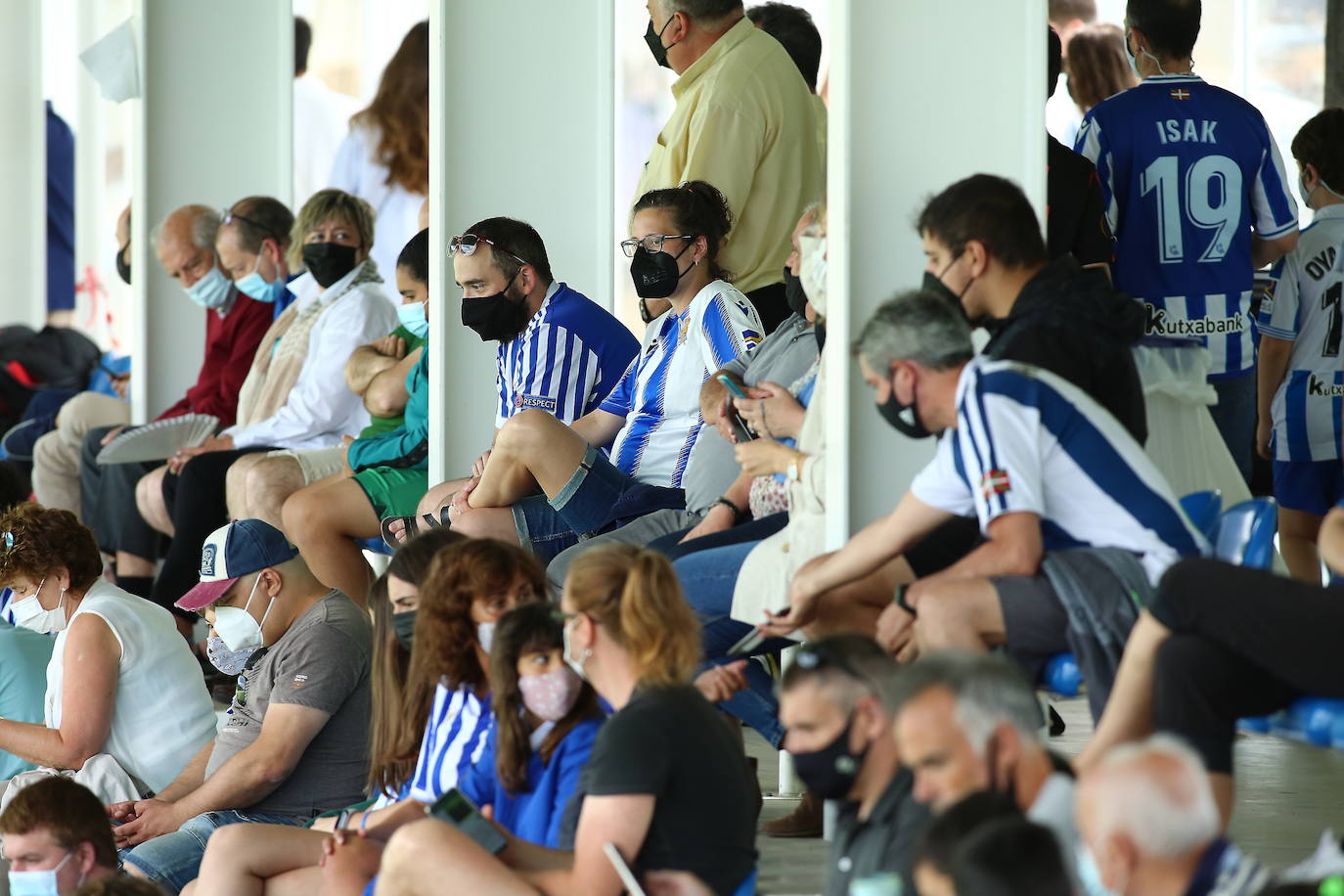Último partido con público celebrado en Zubieta entre la Real Sociedad femenina y el Barcelona.