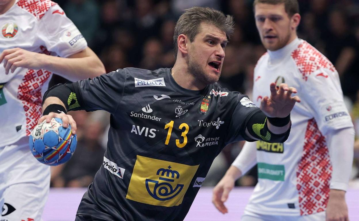 Julen Aguinagalde durante el último europeo con la Selección Española.