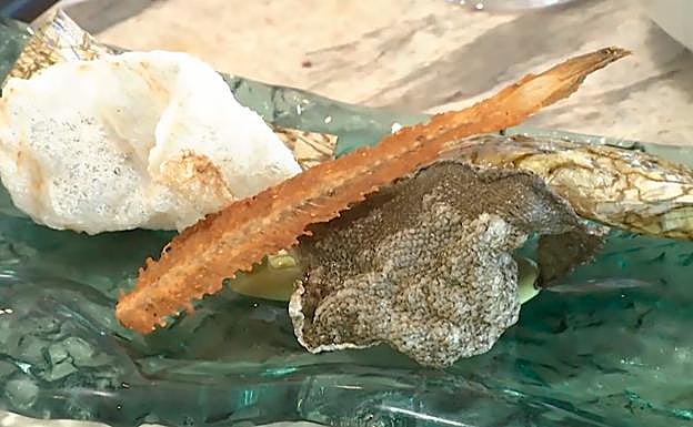 Receta de lenguado con piel de algas kombu de Pedro Subijana