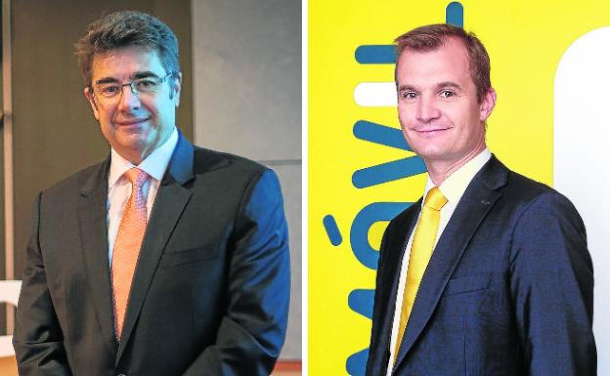 A la izquierda el el CEO de Euskaltel y a la derecha el consejero delegado de MásMóvil 