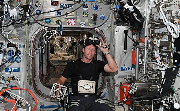 El astronauta francés Thomas Pesquet, en la Estación Espacial Internacional.