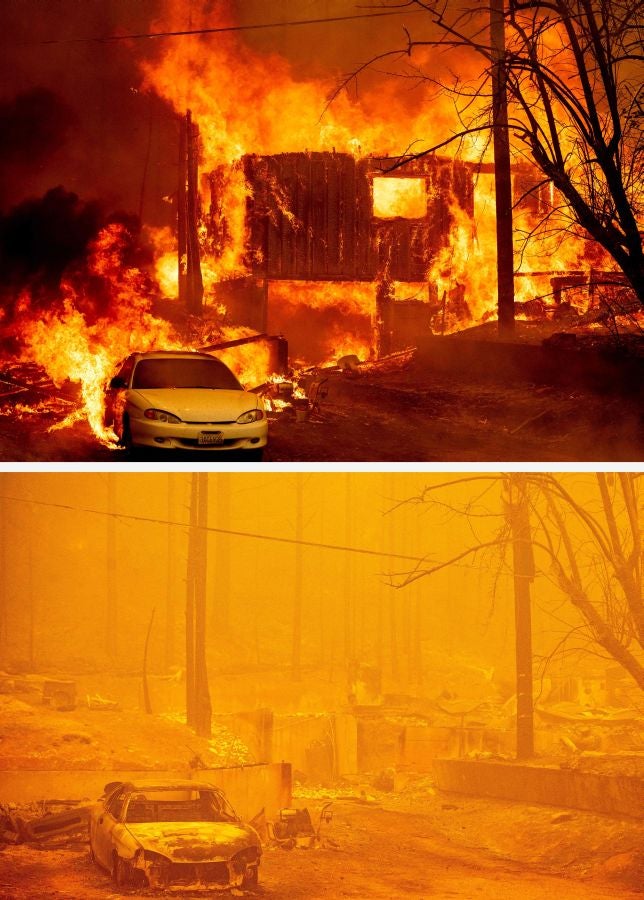 Fotos: Antes y después del incendio Dixie que asola California