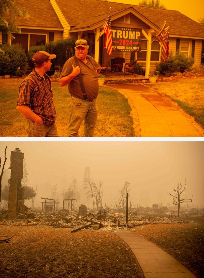 Fotos: Antes y después del incendio Dixie que asola California