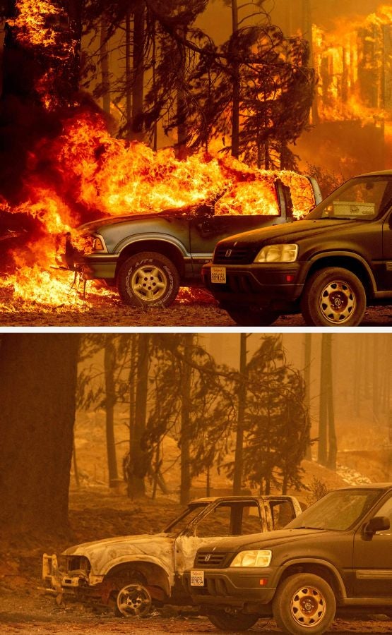 Fotos: Antes y después del incendio Dixie que asola California