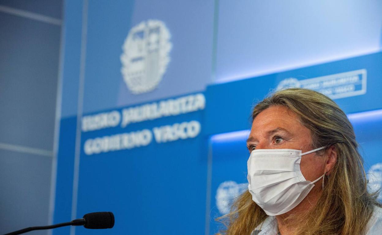 La consejera de Salud en la rueda de prensa de hoy. 