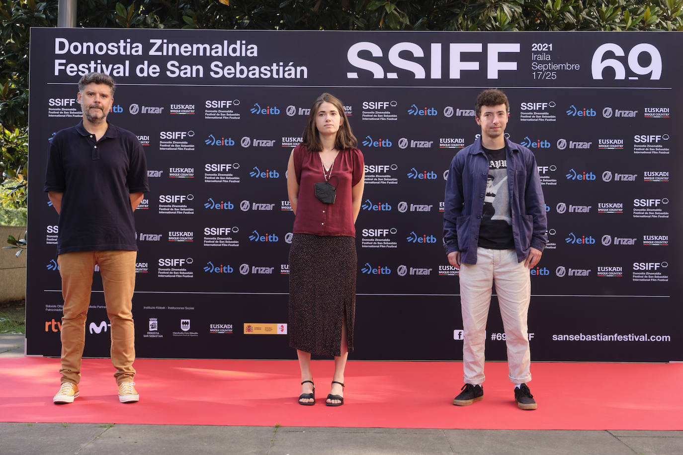 José Luis Rebordinos (Zinemaldi), Jaime Otamendi (Donostia Kultura), Bingen Zupiria (Departamento de Cultura) e Irene Larraza (Instituto Etxepare), en la presentación de las películas vascas que van a participar en el Festival.
