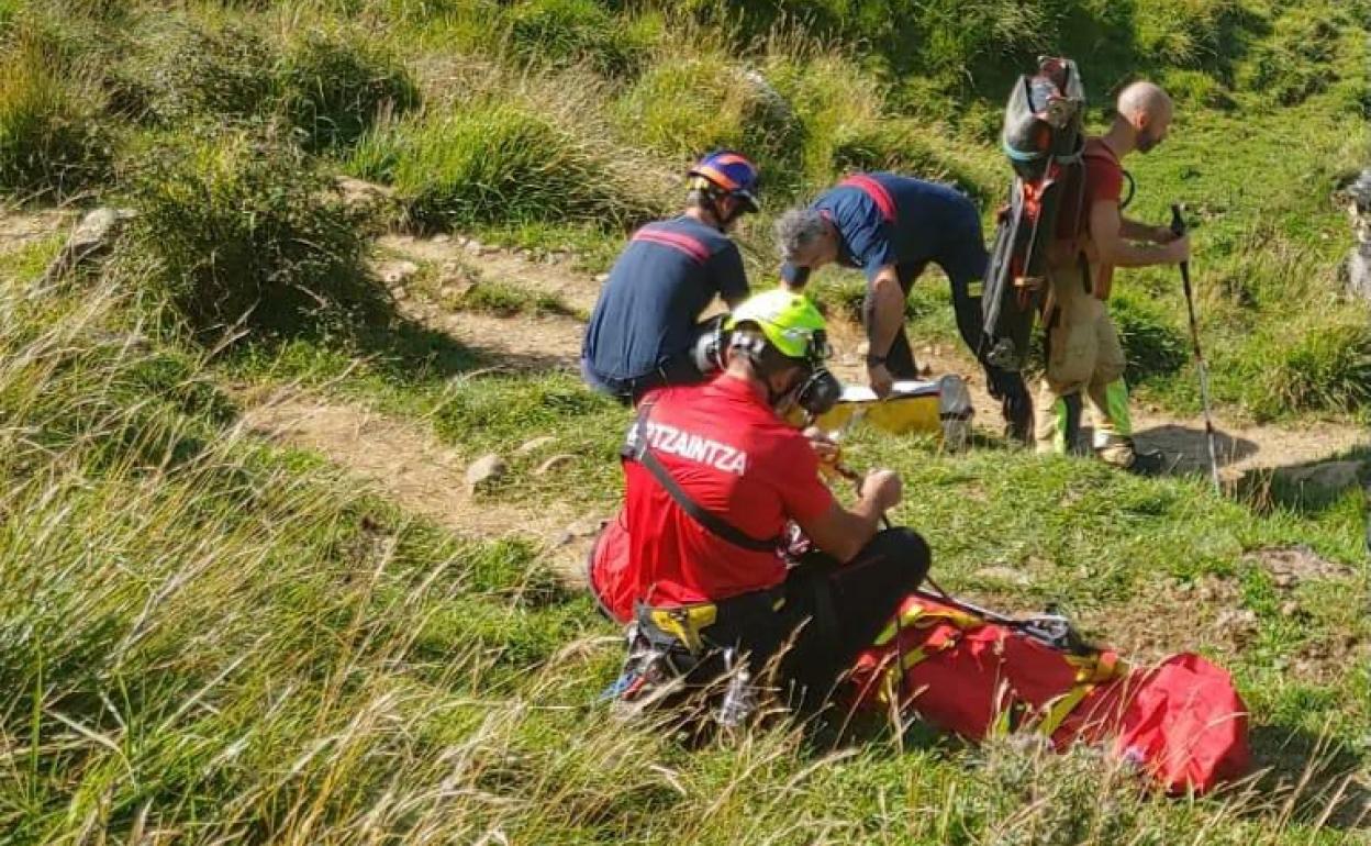 Rescate realizado hoy en el Txindoki.