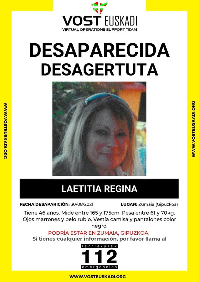 Piden colaboración para encontrar a la peregrina desaparecida en Zumaia