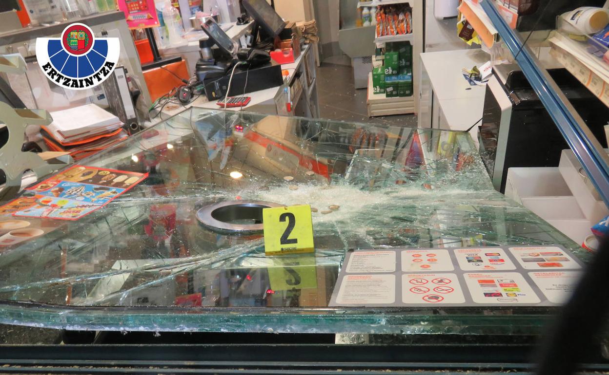 Prueba del robo, anoche en Errenteria