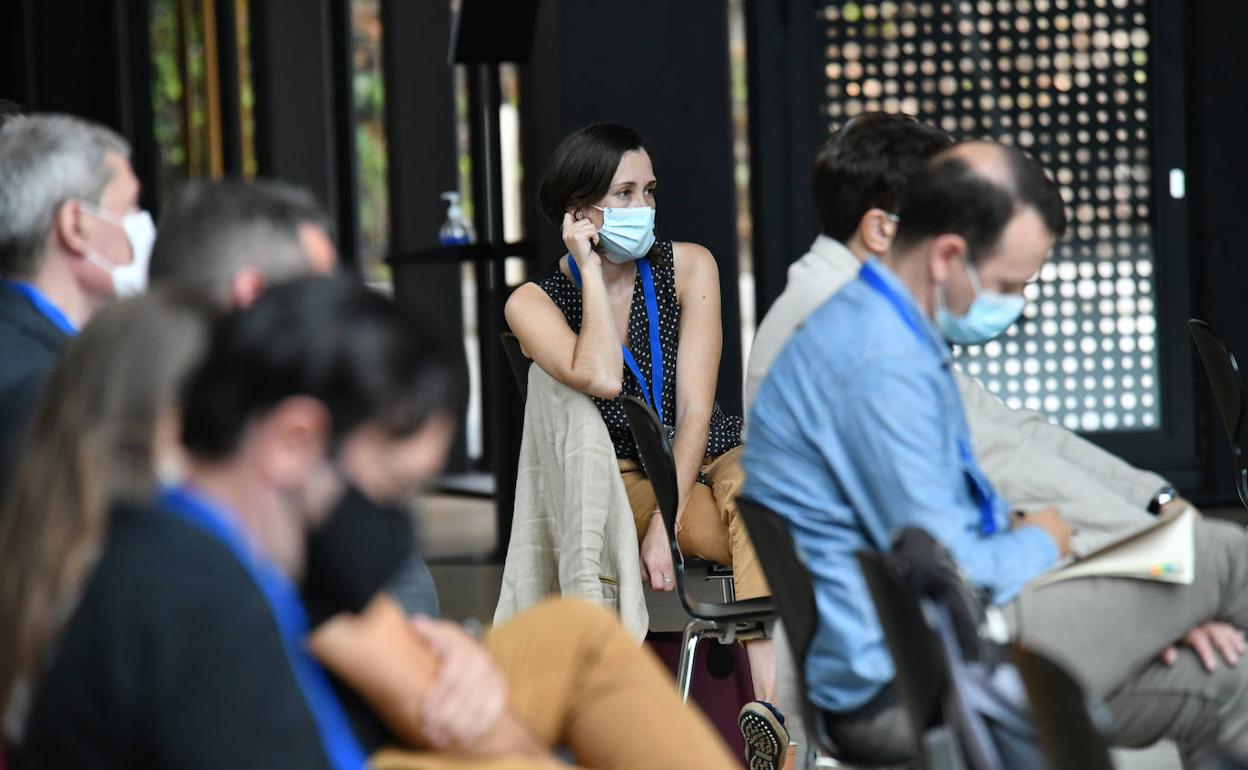 Un momento de la reunión de este lunes en el Museo Balenciaga.