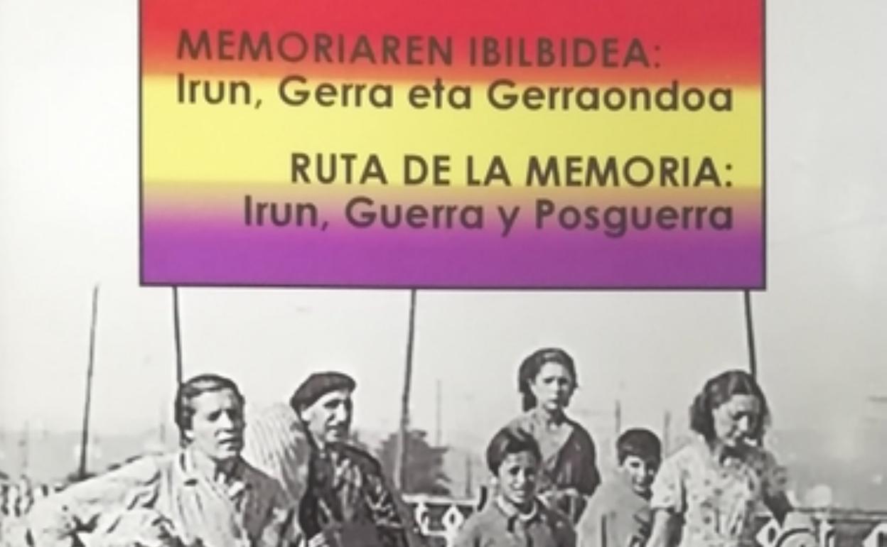 Carlos Gallego, Tino Zamora, Marijo Nogués, Mariavi Prieto y José Manuel Álvarez, de la Asociación Republicana Irunesa Nicolás Guerendiain, participaron en la presentación de la guía. 